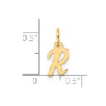 14K Small Script Letter R Initial Charm - Image 4