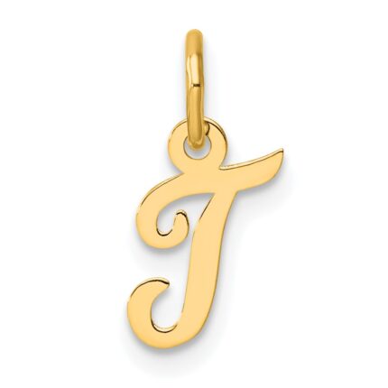 14K Small Script Letter T Initial Charm