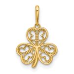 14k Polished Three Leaf Clover Pendant
