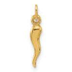 14k Polished Hollow  3-D Italian Horn Pendant