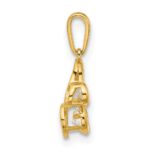 14K Polished CZ Music Note Pendant - Image 2