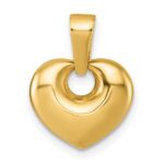 14K Polished Puffed Heart Pendant - Image 3