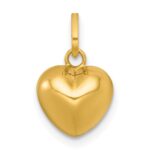 14k Polished 3D Puffed Heart Charm Pendant