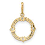 14k Polished CZ Open Circle Pendant - Image 3