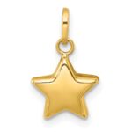 14k Polished 3-D Puffed Star Charm Pendant - Image 3