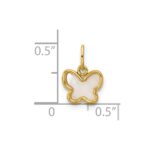 14K Polished Mother of Pearl Butterfly Pendant - Image 4