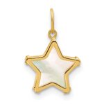 14K Polished Mother of Pearl Star Pendant