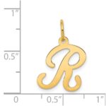 14KY Script Letter R Initial Charm - Image 4