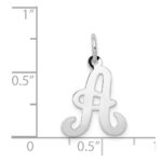 14KW White Gold Script Letter A Initial Charm - Image 3