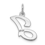 14KW White Gold Script Letter J Initial Charm - Image 4