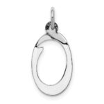 14KW White Gold Script Letter O Initial Charm - Image 4
