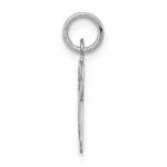 14KW White Gold Script Letter V Initial Charm - Image 2