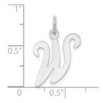 14KW White Gold Script Letter W Initial Charm - Image 3