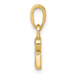 14KY with Rhodium Diamond Letter R Initial Pendant - Image 2