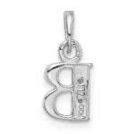 14KW with Rhodium Diamond Letter B Initial Pendant - Image 4
