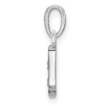 14KW Rhodium-plated Diamond Letter H Initial Pendant - Image 2