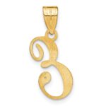 14KY Script Letter E Initial Pendant with Diamond - Image 3