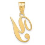 14KY Script Letter Y Initial Pendant with Diamond - Image 3