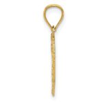 14K Polished and Textured Open Heart Pendant - Image 2