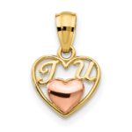 14k Two-tone Mini I LOVE U Charm