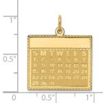 14k Sunday the First Day Engravable Calendar Pendant - Image 4