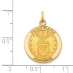 14k U.S. Air Force Insignia 17mm Disc Engravable on Reverse Pendant - Image 4