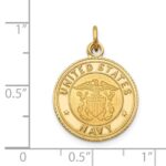 14k U.S. NAVY Insignia 17mm Disc Engravable on Reverse Pendant - Image 4