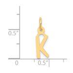 14k Small Slanted Block Letter K Initial Charm - Image 4
