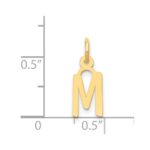 14k Small Slanted Block Letter M Initial Charm - Image 3