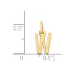 14k Small Slanted Block Letter W Initial Charm - Image 3