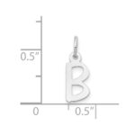 14k White Gold Small Slanted Block Letter B Initial Charm - Image 4