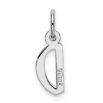 14k White Gold Small Slanted Block Letter D Initial Charm - Image 3