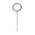 14K White Gold Small Slanted Block Letter E Initial Charm - Image 2