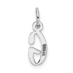 14K White Gold Small Slanted Block Letter G Initial Charm - Image 3
