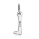 14K White Gold Small Slanted Block Letter L Initial Charm - Image 3