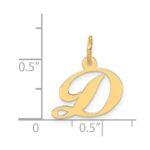 14K Small Fancy Script Letter D Initial Charm - Image 4