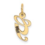 14K Small Fancy Script Letter G Initial Charm - Image 3