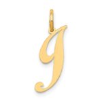 14K Small Fancy Script Letter J Initial Charm