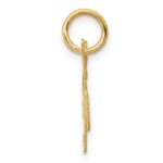 14K Small Fancy Script Letter K Initial Charm - Image 2