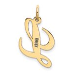 14K Small Fancy Script Letter L Initial Charm - Image 3