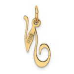 14K Small Fancy Script Letter N Initial Charm - Image 3