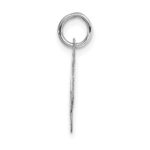 14k White Gold Small Fancy Script Letter M Initial Charm - Image 2