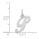 14k White Gold Small Fancy Script Letter P Initial Charm - Image 3