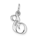 14k White Gold Small Fancy Script Letter S Initial Charm - Image 4