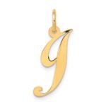 14K Medium Fancy Script Letter J Initial Charm