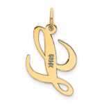 14K Medium Fancy Script Letter L Initial Charm - Image 3