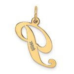 14K Medium Fancy Script Letter P Initial Charm - Image 3