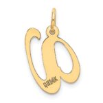 14K Medium Fancy Script Letter V Initial Charm - Image 3