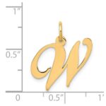 14K Medium Fancy Script Letter W Initial Charm - Image 3
