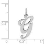 14K White Gold Medium Fancy Script Letter G Initial Charm - Image 3